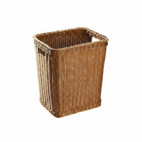 Square Woven Basket Reinforced Edges Deep Storage Basket Open & Household Organizer