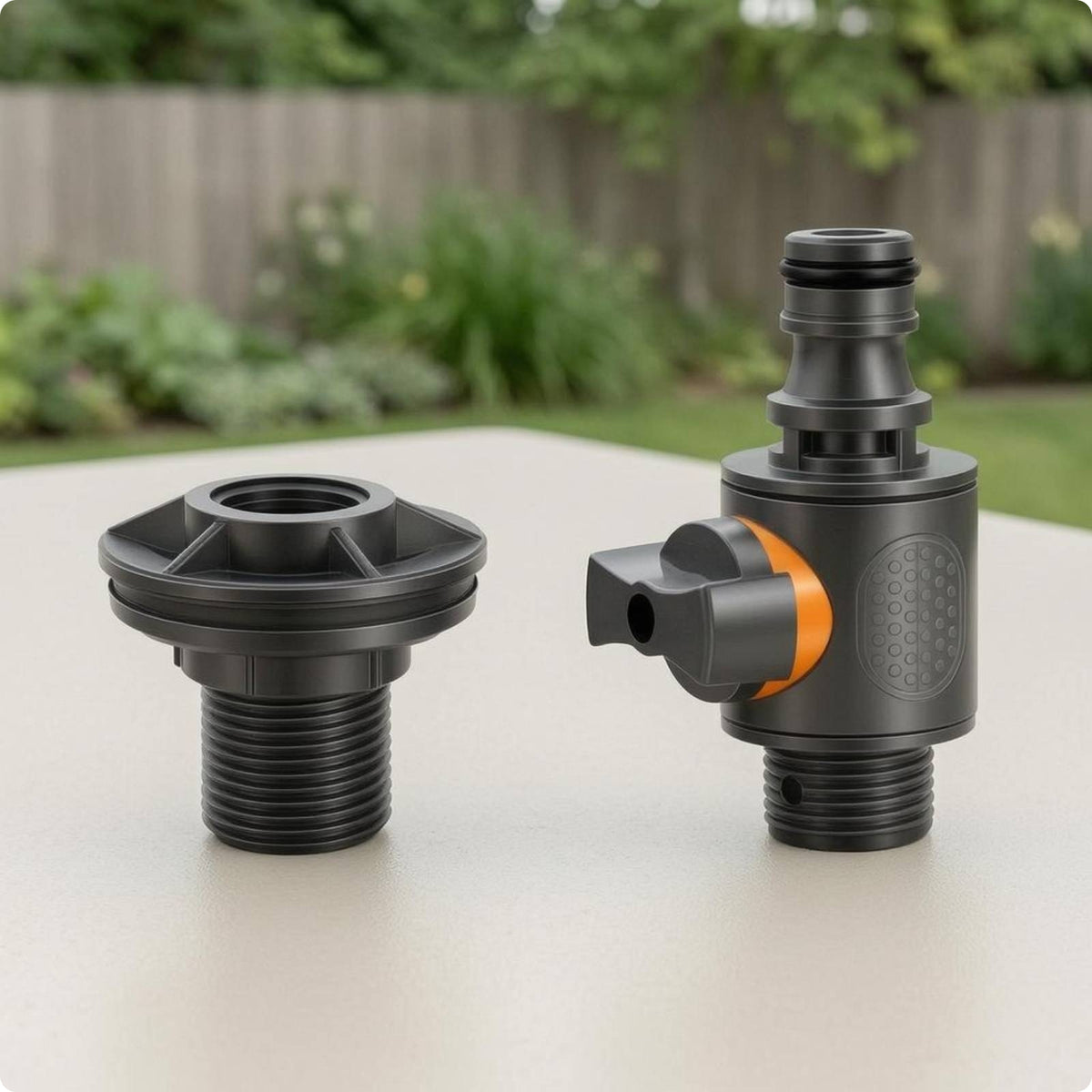2 Pieces Threaded Reservoir Adapter Two-Piece Straight-Through Valve Fitting
