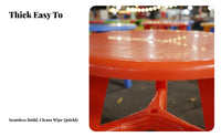 Table and Chair Set Umbrella Hole Compatible Food Stall Furniture Heavy Duty Outdoor Table and 6 Chairs for Families, Beach, Garden, Backyard