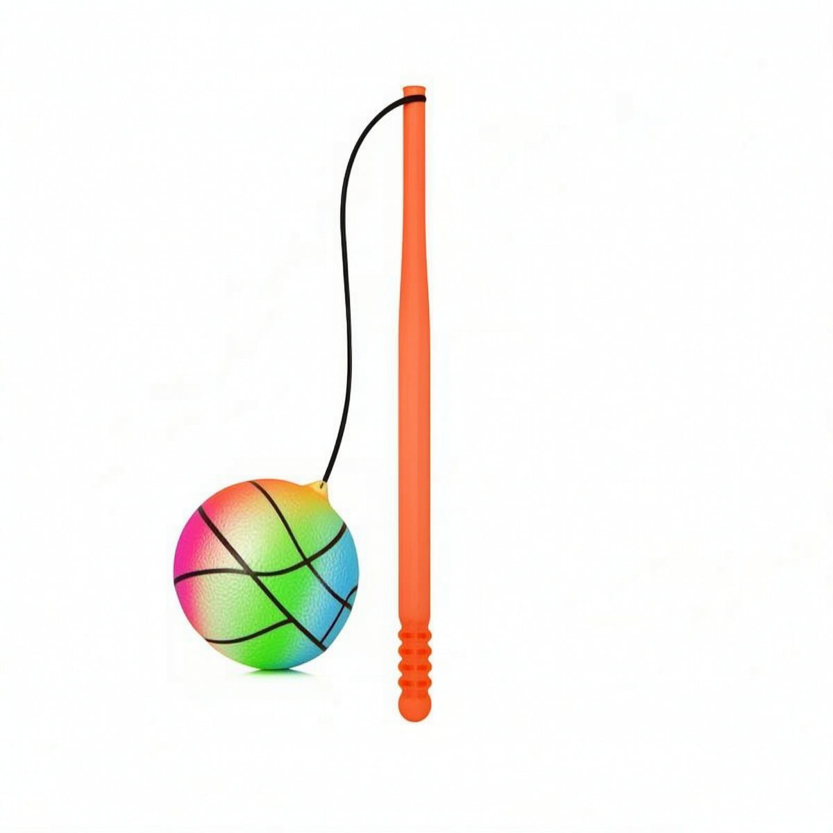 Elastic Rebound Ball with Rod Active Handheld Rebound Ball Portable Fitness Toy Low-Impact for Children, Coordination Practice
