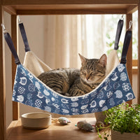 Cat Hammock Hanging Cat Bed with Strap, Soft Cloth Material Swing and Cage Hammock, Indoor Resting Area for Kitten and Small Pet Cage