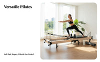 Space Saving Wooden Pilates Core Bed Commercial Grade Solid Wood Pilates Bed Professional Studio-Quality Wooden Reformer Machine High-Density Foam Padding for Fitness Professionals, Mind-Body Practiti Single Rs, Beginners