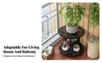 With casters Rolling Wooden Flower Rack Floor-Standing Plant Stand Multi-Tiered Design Indoor Furniture Space-Saving for Gardeners, Decorators, Homeowners, Balcony, Living Room, Patio, Corner