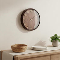 Wooden Wall Timepiece Solid Wood Quiet Wall Timepiece 3D Numbers for Living Room