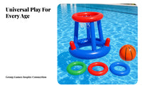 With Net 2-in-1 Pool Game Set Interactive Play Pool Basketball Toy PVC Recreation Item Repair Sealing Kit Included for Children