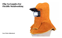 Leather Welding Hood Heat Resistant Flip Up Lens for Workshop