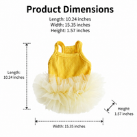 Kumquat Yellow Dog Dress, Knitted Ballet Pet Clothes for Small Dogs Girl, Lightweight Puppy Outfit for Spring Summer Autumn