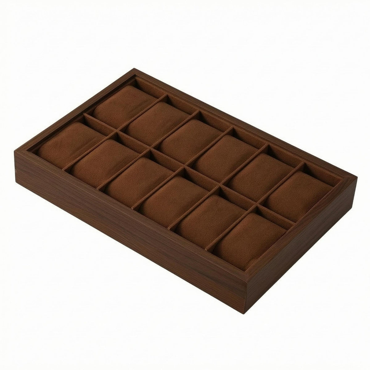 Wooden Watch Box Wood-Grain Watch Display Box Open-Top