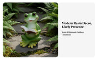 Reading Statue Weather Resistant Statue Weatherproof Reading Animal Figurine for Gardeners, Patio, Balcony, Indoor