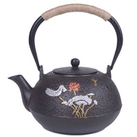 典工堂铁壶仿日本南部铸铁壶双铁银叶荷花生铁壶 烧水壶 茶具茶壶