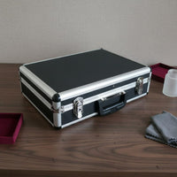 Aluminum Tool Case Rounded Corners Metal Tool Case Aluminum Briefcase Sturdy Duty Equipment Box Protective Interior for Job Site
