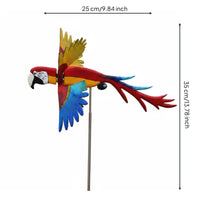 Garden Windmills Ornament Multi-Finned Metal Pole Windmills Painted Yard Art