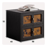 Freestanding TV Console Solid Wood Storage Cube Household Furniture Vintage Design Accent Cabinet Artistic Panel Doors Suitable for Gift Giving Home Decoration