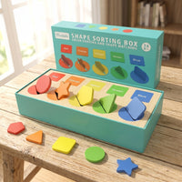 Shape Sorting Box with Tray Fine Motor Shape Sorting Toy Geometric Matching Toy Learning Matching Box Sensory for Toddlers