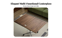 Transformable elevatingTop Table Multi-Functional Living Room Furniture Adjustable Height Movable with Casters for Students