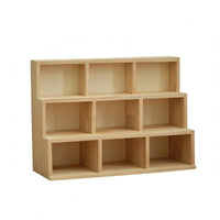 Trapezoidal Desk Organizer Broad Base 3 Tier Cubby Cabinet Modern Style