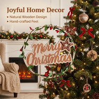 Christmas Sign for Front Door, Rustic Front Door Sign, Xmas Door Sign Wreath, Wooden Christmas Sign, Wall Hanging Christmas Decor