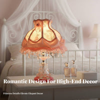 European Design Night Light Romantic Princess Design Table Lamp Beaded Tassels