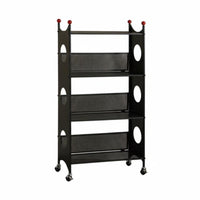 Multi-Level Rolling Cart Space Saving 4-Tier Mobile storage cart adaptable Use Ventilated Shelves for Students, Homeowners