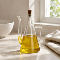 Borosilicate Glass Oil Jug Easy Pour Spill-Resistant Cruet