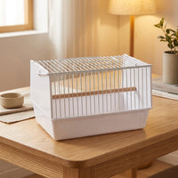 Bird Carrier Avian Carrier Cage with Standing Perch, Wire Cage for Parrot Parakeet, Portable Carrier with Handle for Small Pet Outings