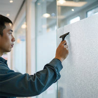Window Film Privacy for Home Office and Toilet, Frosted Glass Film with No Glue PVC, Extra Wide 120cm Width, Bathroom Window Film Privacy Style