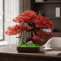 Artificial Bonsai Tree Realistic Fake Potted Plant Maintenance-Complimentary