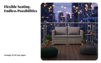 4 Pieces 4-Piece Woven Seating Set Weather-Resistant Outdoor Furnishing Long-Premiuming Frame Easy to Clean for Householders