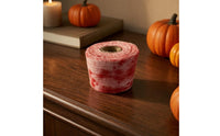 Stained Gauze Roll Fine Mesh Red and White Gauze Bandage Frayed Edges