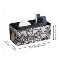 PU leather tissue box with remote holder