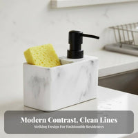 Soap Dispenser Sponge Holder 200ml Capacity Kitchen Sink Holder Countertop Pump Bottle Refillable Household Storage for Bathroom