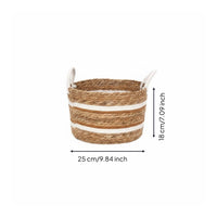 Storage Basket with Handles Handwoven Woven Basket Natural Brown