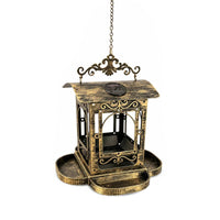 Bird Feeder with Solar Light Distressed Bird Feeder with Tray Easy to Hang for Gardeners, Garden, Yard, Patio