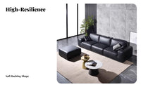rectilinearlook Sofa Full real leather Living Room Furniture Top-Grain Cowhide Couch for Apartment Dwellers, homeowners, Home, Reception onice