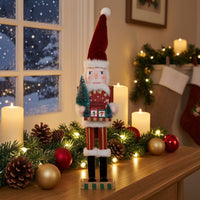 Nutcracker Days Until Christmas Calendar Freestanding Wooden Nutcracker Hand-Painted Calendar Ornament for Mantel
