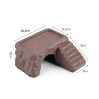 Basking Cave Perch Easy to Climb Ceramic Turtle Ramp Heavy and Stable Animal Habitat Decor for Aquarium