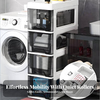 Slim Rolling Organizer Transparent Drawers Drawer single-tier No Installation Required