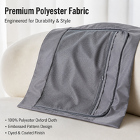210D Oxford Luggage Lining Fabric, Polyester Bag Making Fabric, Robust Backpack Interior Material, Grey/Black