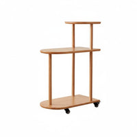 3-Tier Rolling Plant Stand Ladderdesign Display Shelf Floor-Standing for Balcony