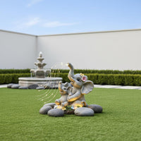 Solar Garden Elephant Decor Waterproof Solar Elephant Statue Gift Idea for Yard
