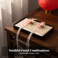 2 Pieces Soft Flower Hairpin Festive Design Traditional Attire Hair Accessory Chinese Design Tassel Hair Fastener Lightweight