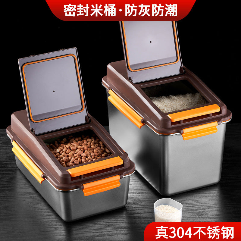 Hongjunda 304 Stainless Steel Rice Storage Container with Lid