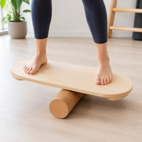Balance Fitness Equipment for Adults, Maple, 75cm×27cm Cork Roller, Core Training, Indoor Exercise