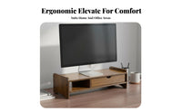 Space-Saving Monitor Stand with Drawer Ample Storage Screen Riser with Drawers Sturdy & Stable Desktop Organizer Ergonomic Design for Office Workers, Students, Gamers, Study Room, Workstation