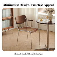 Stackable Woven Chair Minimalist Design Armchair with Armrests Mid-20th-Centuryera Modern Design for Homeowners, Adults, Kitchen