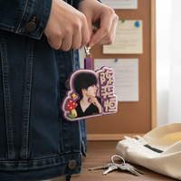 Felt Fabric Keychain with High-Definition Heat Transfer Print for Fan Support