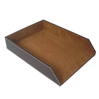 Premium Leather A4 Document Tray Stackable Single Layer File Organizer for Office