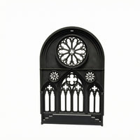 Gothic Window Panel Miniature Cathedral Facade Pointed Arch Rose Window Panel