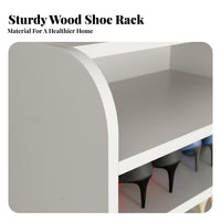 Multi-tier Shoe Rack Vertical Organizing Shelf Narrow Space-saving Storage E0-grade Material Rounded Corner Suitable for Apartment Dwellers Homeowners Entryway Hallway Bedroom