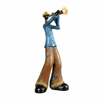 Retro Design Music Band Figure Artistic Design Jazz Band Performer Statue Handcrafted Look Musician Figurine for Office, Entryway